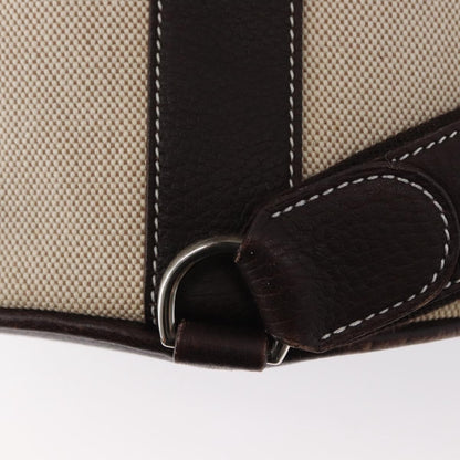 Hermes Sac Marin Recif Drawstring Bag Toile with Leather, BEIGE, CANVAS, Shoulder bag