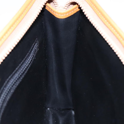 Celine Logo Triomphe Pouch Leather, BLACK, LEATHER, Clutche & pouche