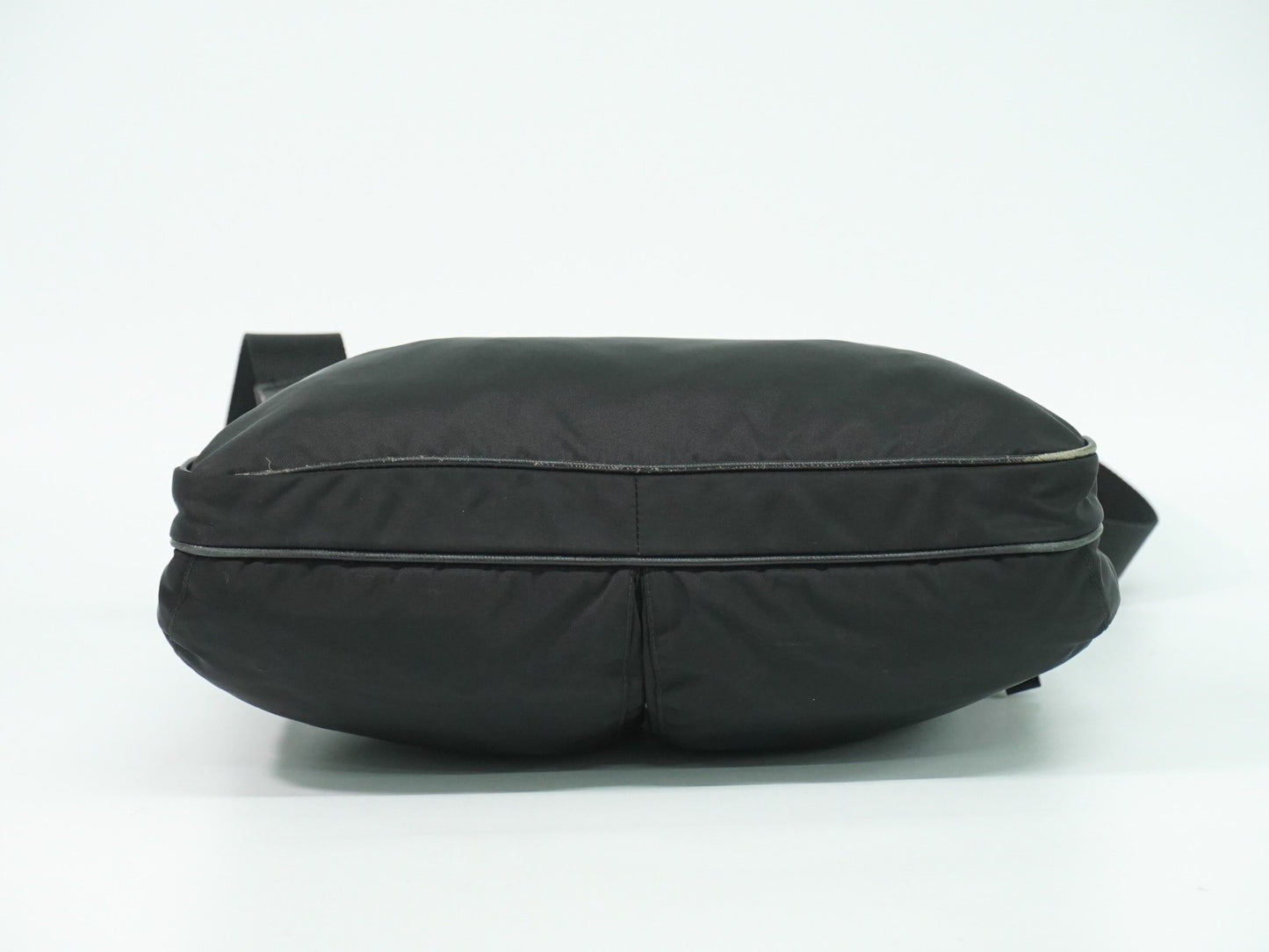 Prada Flat Messenger Bag Tessuto, BLACK, NYLON, Shoulder bag