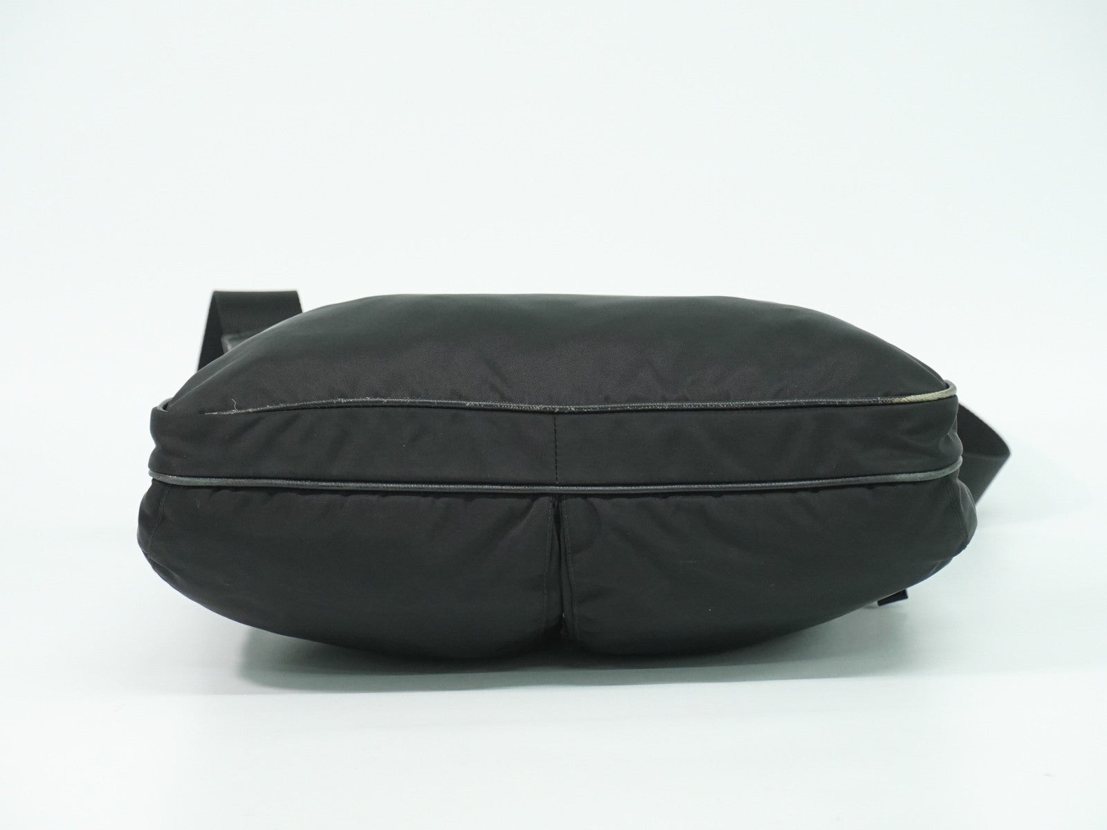 Prada Flat Messenger Bag Tessuto, BLACK, NYLON, Shoulder bag