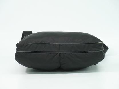 Prada Flat Messenger Bag Tessuto, BLACK, NYLON, Shoulder bag