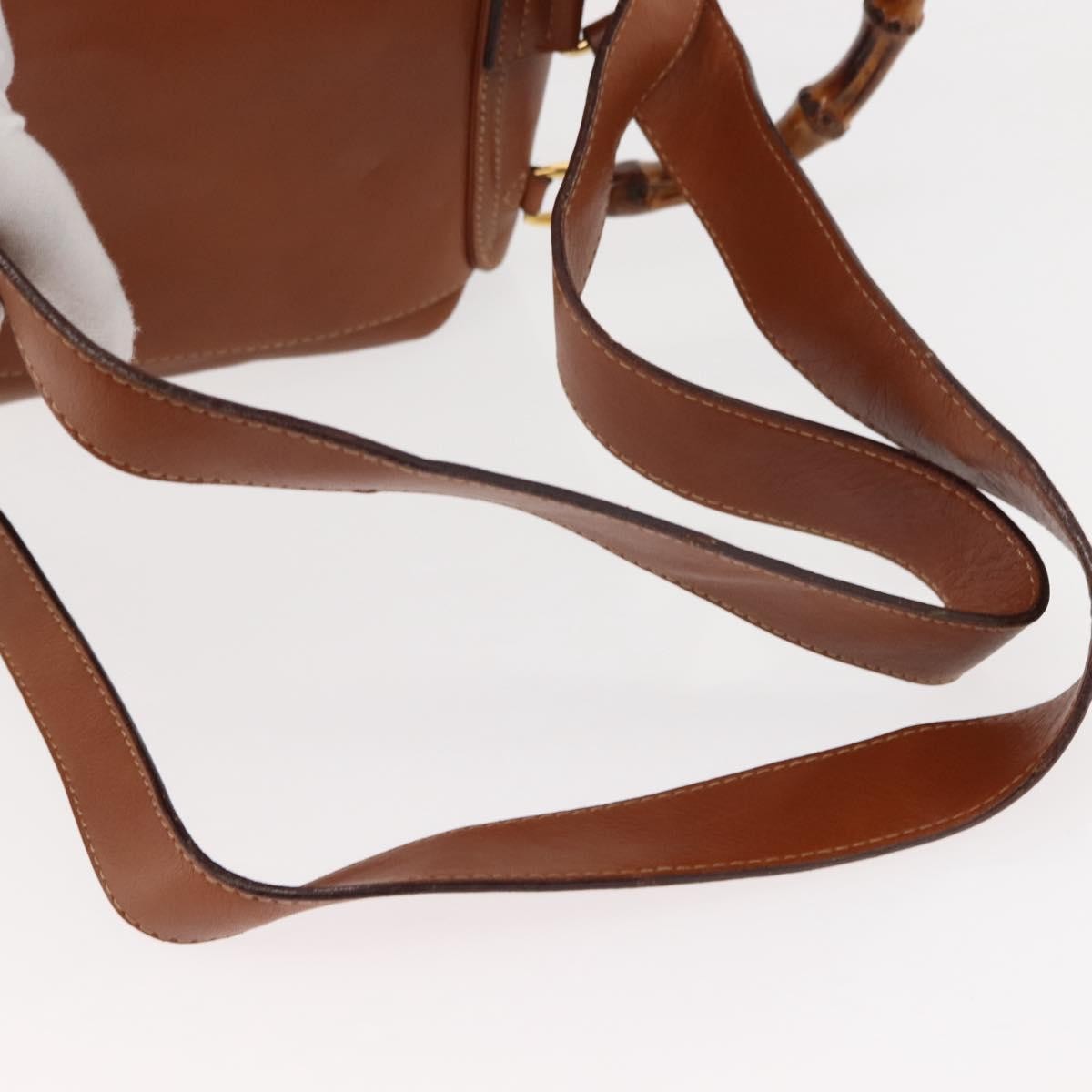 Gucci Vintage Bamboo Backpack Leather, BROWN, LEATHER, Backpack