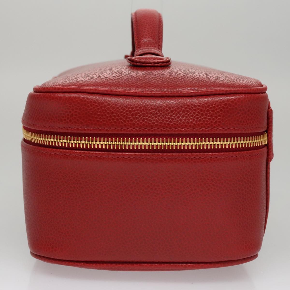 Chanel Vintage Timeless Cosmetic Case Caviar, RED, LEATHER, Clutche & pouche