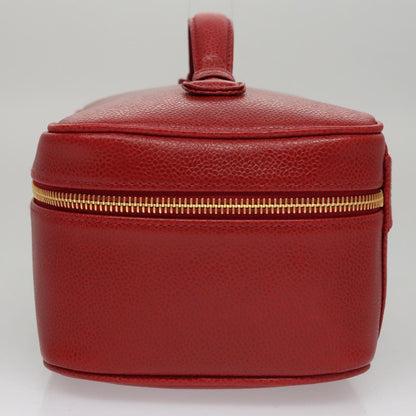 Chanel Vintage Timeless Cosmetic Case Caviar, RED, LEATHER, Clutche & pouche