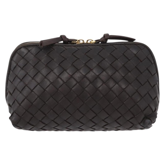 Bottega Veneta Intrecciato Leather, BROWN, LEATHER, Clutche & pouche