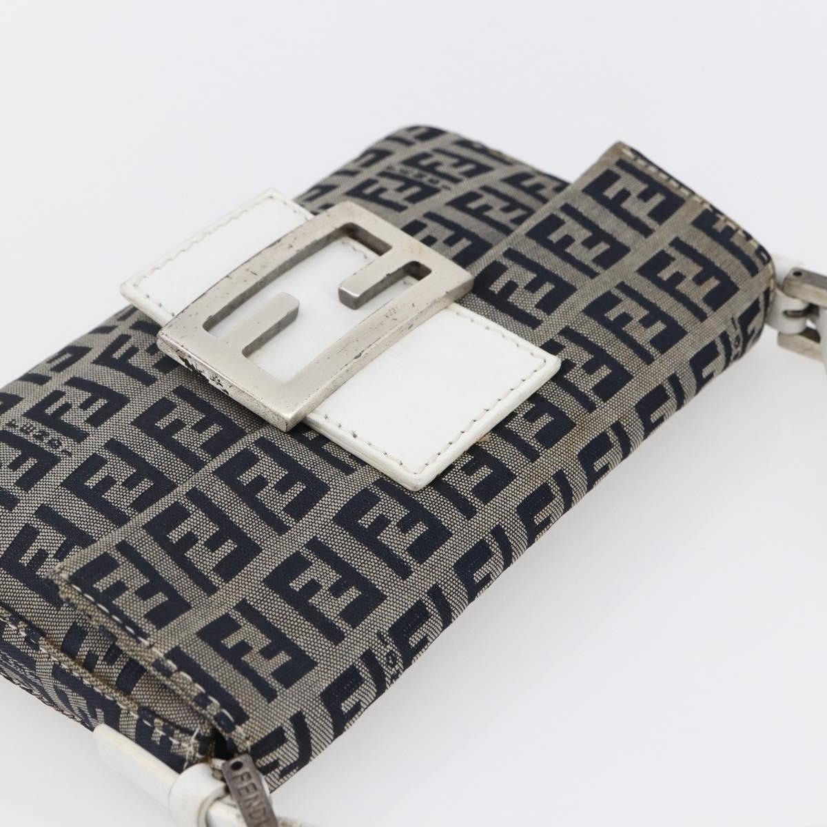 Fendi Baguette Bag Zucchino Canvas, NAVY, CANVAS, Clutche & pouche