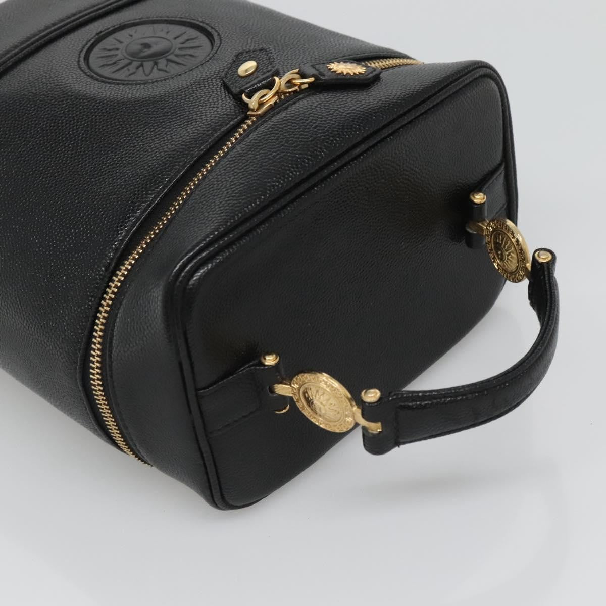 Versace Vanity Hand Bag Leather, BLACK, LEATHER, Handbag