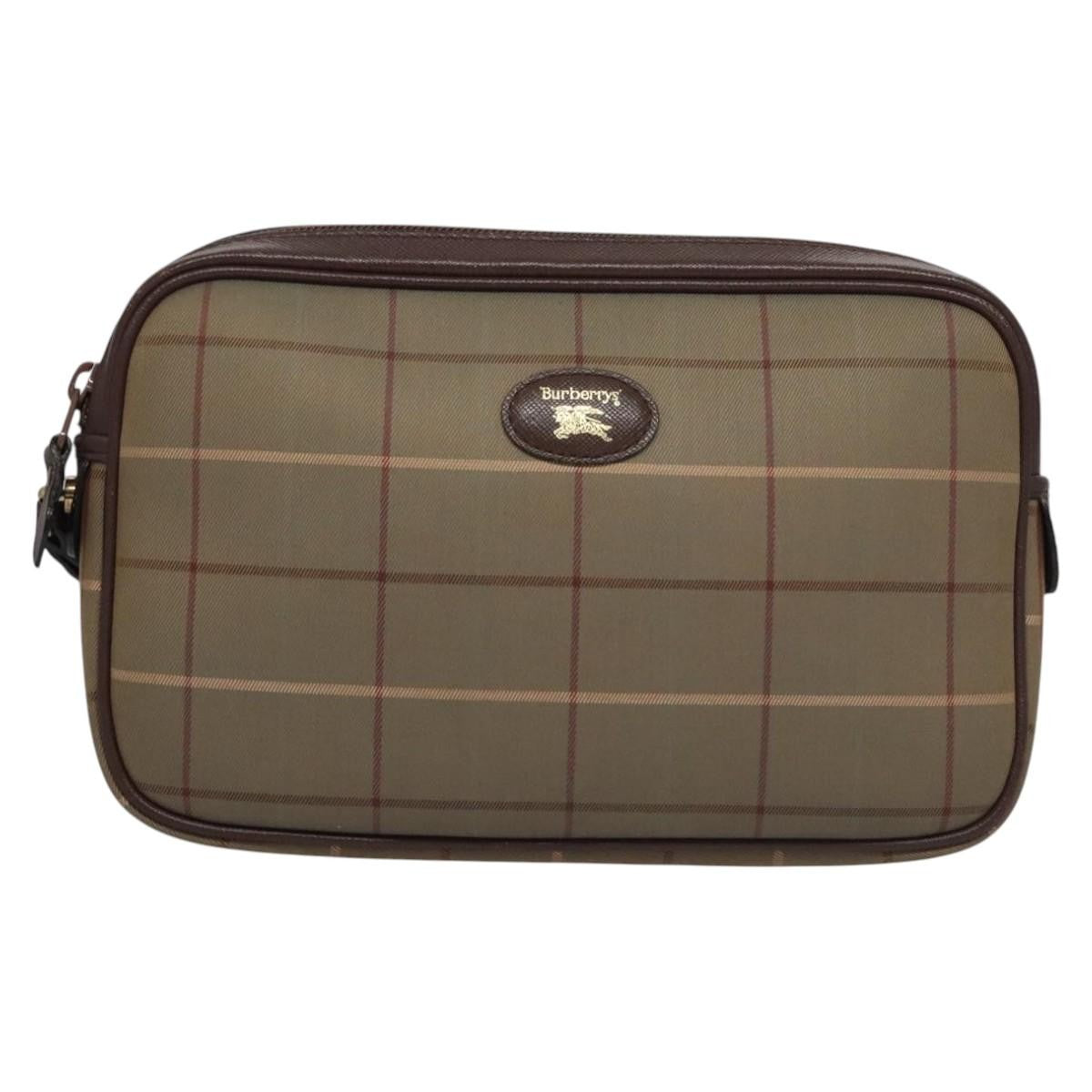 Burberry Nova check Pochette Canvas, BROWN, CANVAS, Clutche & pouche