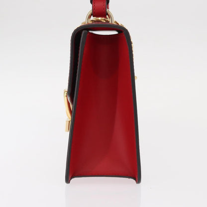 Gucci Sylvie Shoulder Bag Leather, RED, LEATHER, Shoulder bag