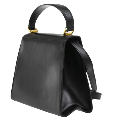 Salvatore Ferragamo Vintage Vara Bow Top Handle Bag Leather, BLACK, LEATHER, Shoulder bag