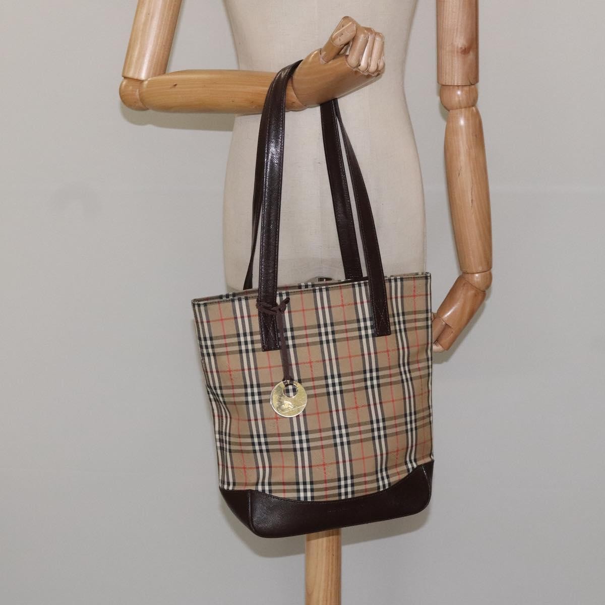Burberry Nova Check Tote canvas check pattern, BEIGE, CANVAS, Tote bag
