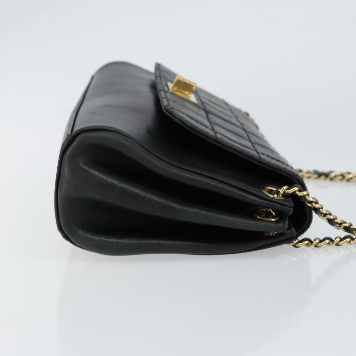 Chanel Chocolate Bar Accordion Reissue Flap Bag Quilted Lambskin, BLACK, LEATHER, Shoulder bag