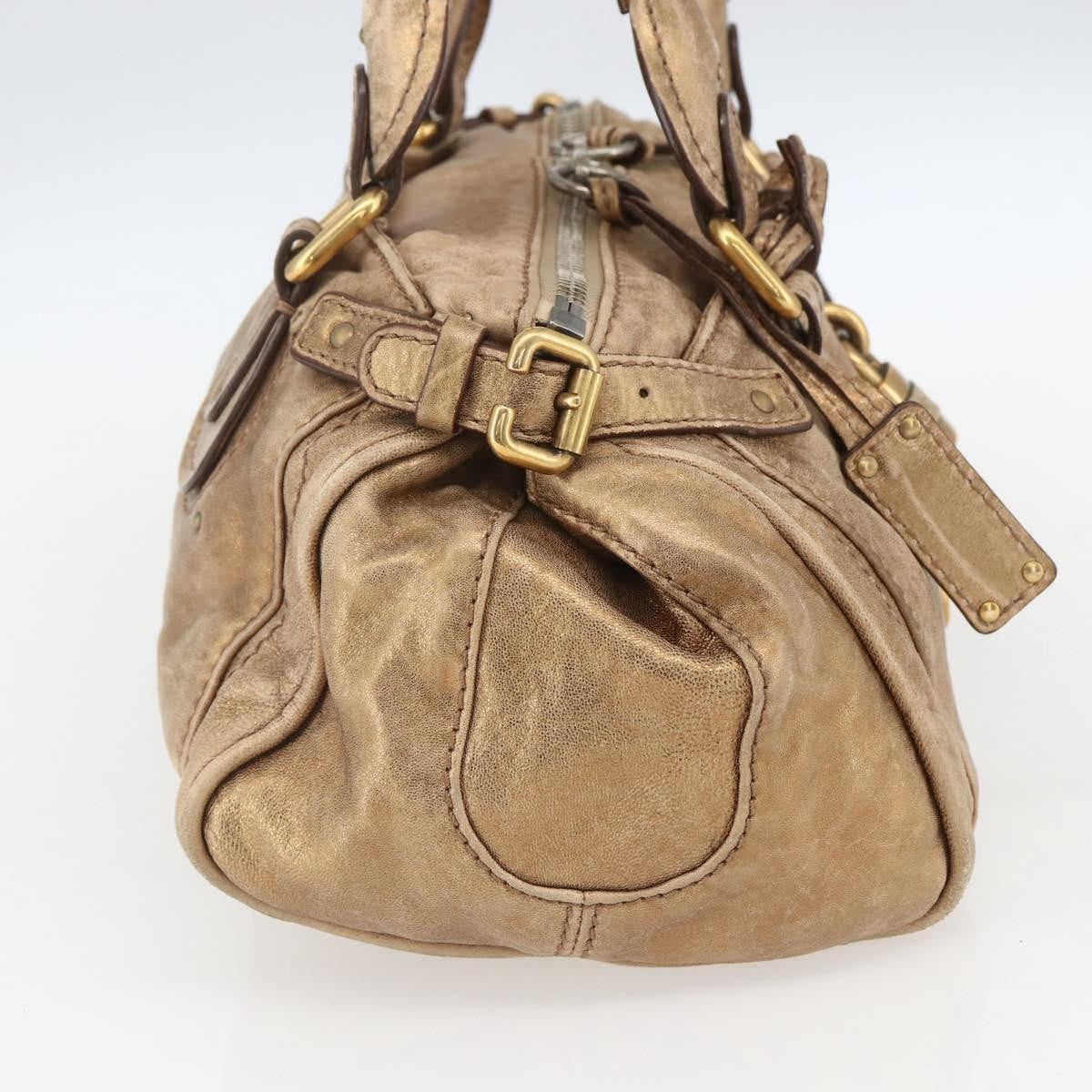 Chloe Pure Paddington Satchel Leather, GOLD, LEATHER, Handbag