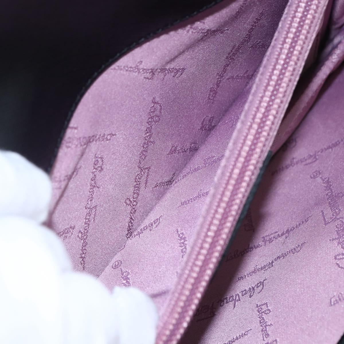 Salvatore Ferragamo Gancini handbag Leather, BLACK, LEATHER, Shoulder bag