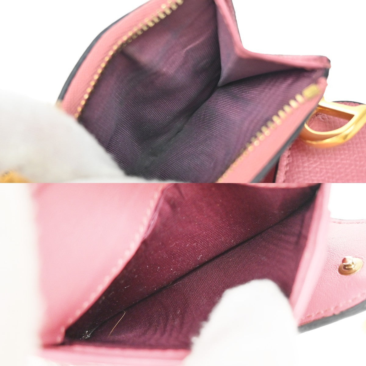 Christian Dior Saddle Trifold Flap Wallet Leather, PINK, LEATHER, Wallets