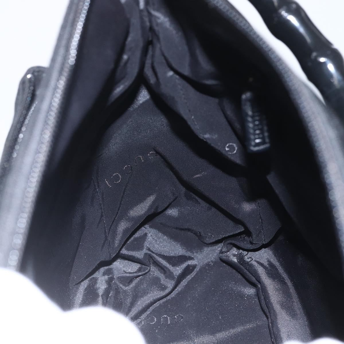 Gucci Vintage Bamboo Shoulder Bag Nylon, BLACK, NYLON, Shoulder bag