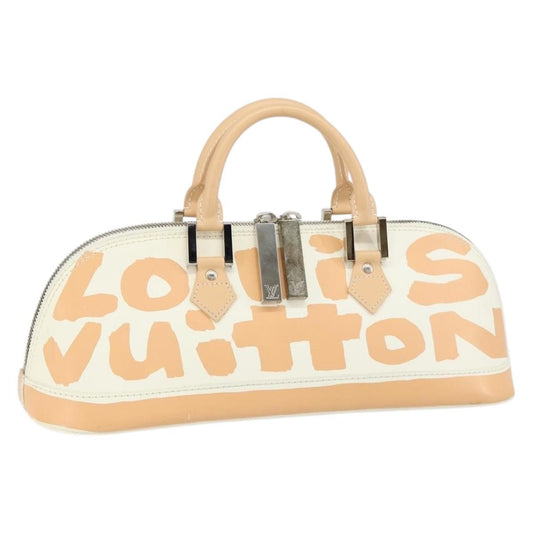 Louis Vuitton Alma Handbag Limited Edition Graffiti Leather, WHITE, CANVAS, Handbag