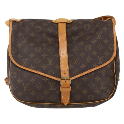 Louis Vuitton Saumur Handbag Monogram Canvas, BROWN, CANVAS, Shoulder bag