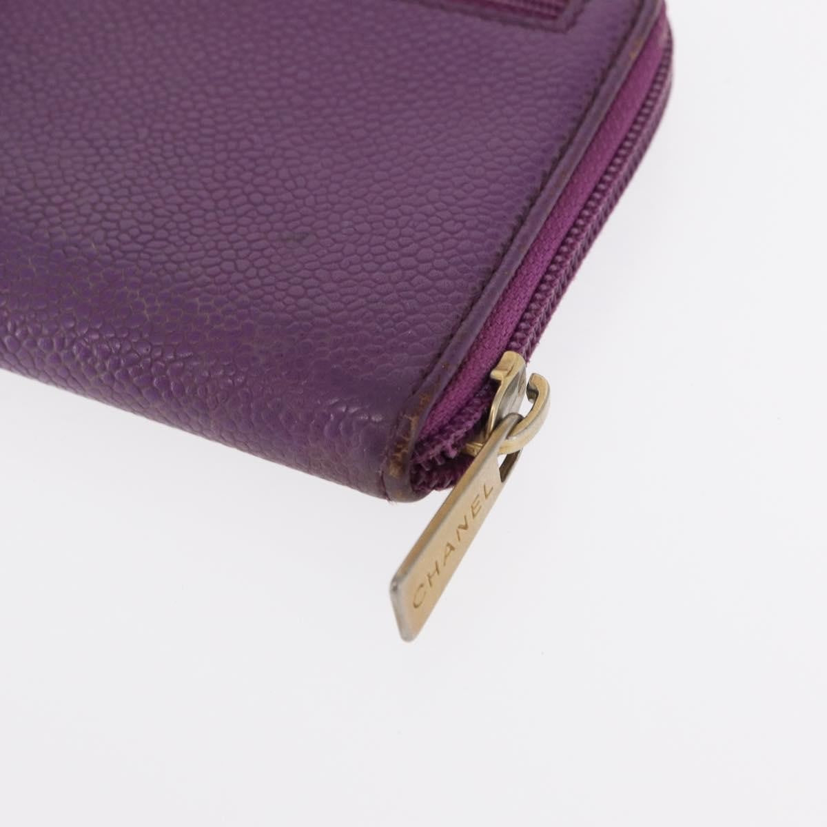 Chanel Timeless CC Zipped Wallet Caviar, PURPLE, LEATHER, Wallets