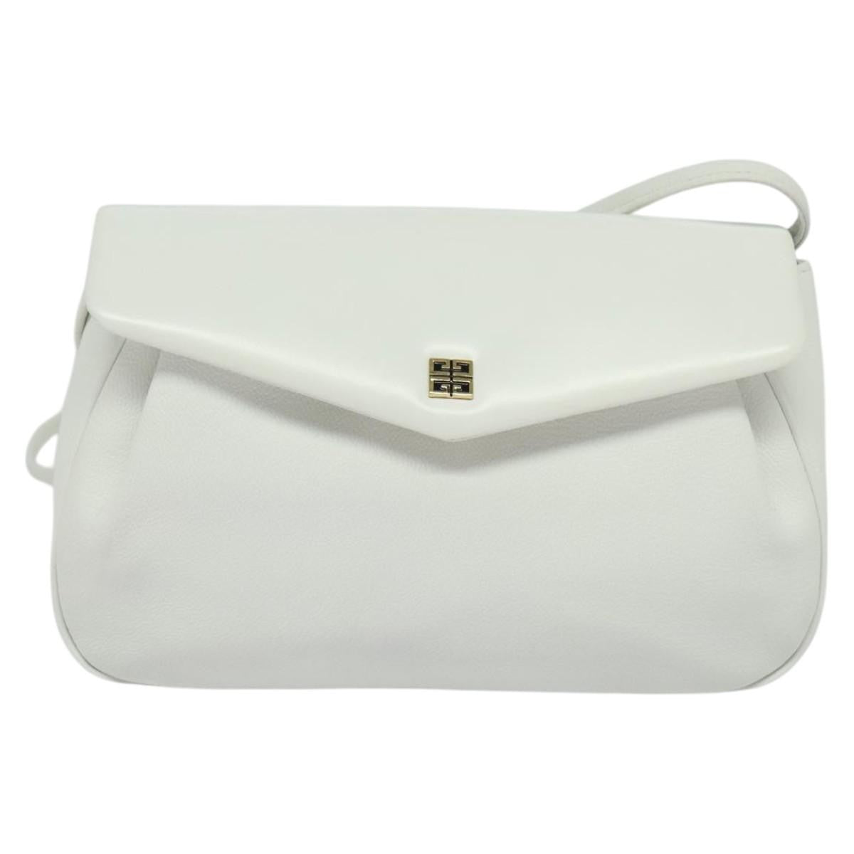 Givenchy Vintage 4G shoulder bag Leather, WHITE, LEATHER, Shoulder bag