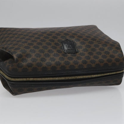 Celine Macadam Pochette Canvas and Leather, BLACK, CANVAS, Clutche & pouche