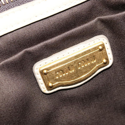 Miu Miu Coffer Convertible Satchel Leather, BEIGE, LEATHER, Handbag