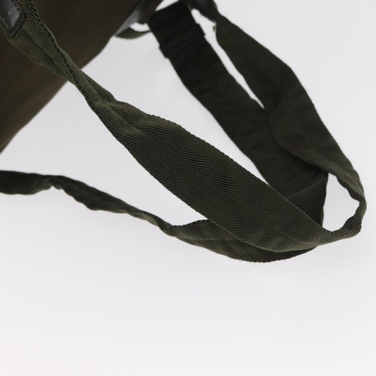 Prada Vela Double Front Pocket Backpack Tessuto with Saffiano Leather, KHAKI, NYLON, Backpack