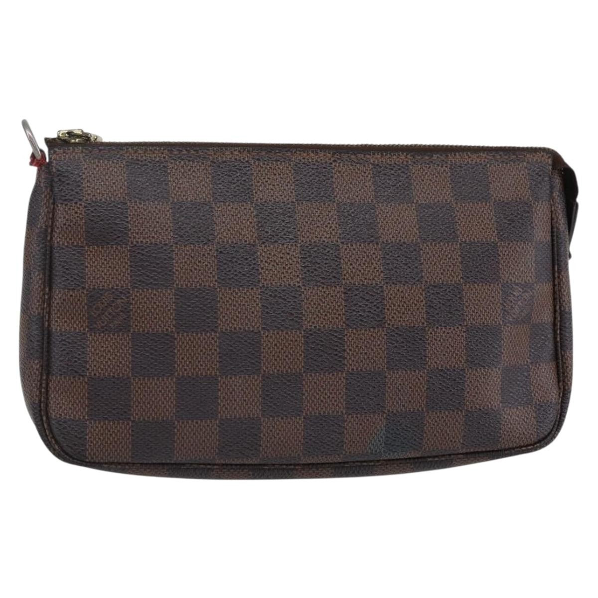 Louis Vuitton Pochette Accessoires Damier, BROWN, CANVAS, Clutche & pouche