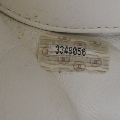 Chanel Classic Vanity Case Quilted Caviar, WHITE, LEATHER, Toiletry Case