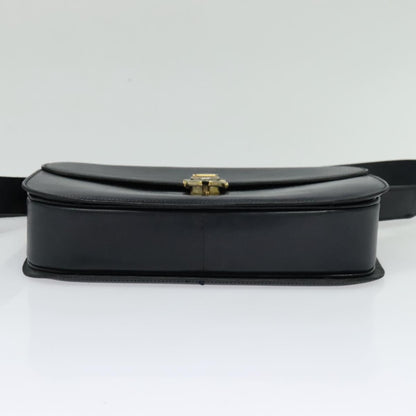 Celine Flap Shoulder Bag Leather, NAVY, LEATHER, Shoulder bag