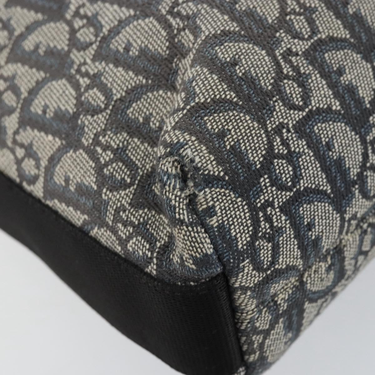 Christian Dior Vintage Trotter Shoulder Bag Canvas, NAVY, CANVAS, Shoulder bag