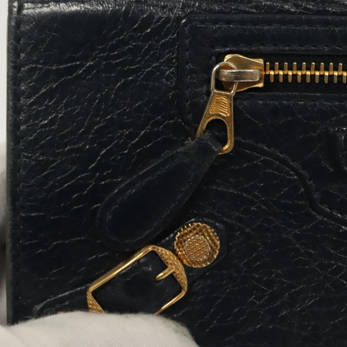 Balenciaga Giant Money Flap Wallet Leather, NAVY, LEATHER, Wallets