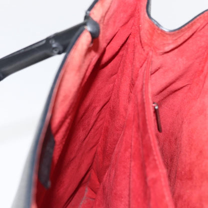 Gucci Vintage Bamboo Handle Tote Leather, BLACK, LEATHER, Tote bag