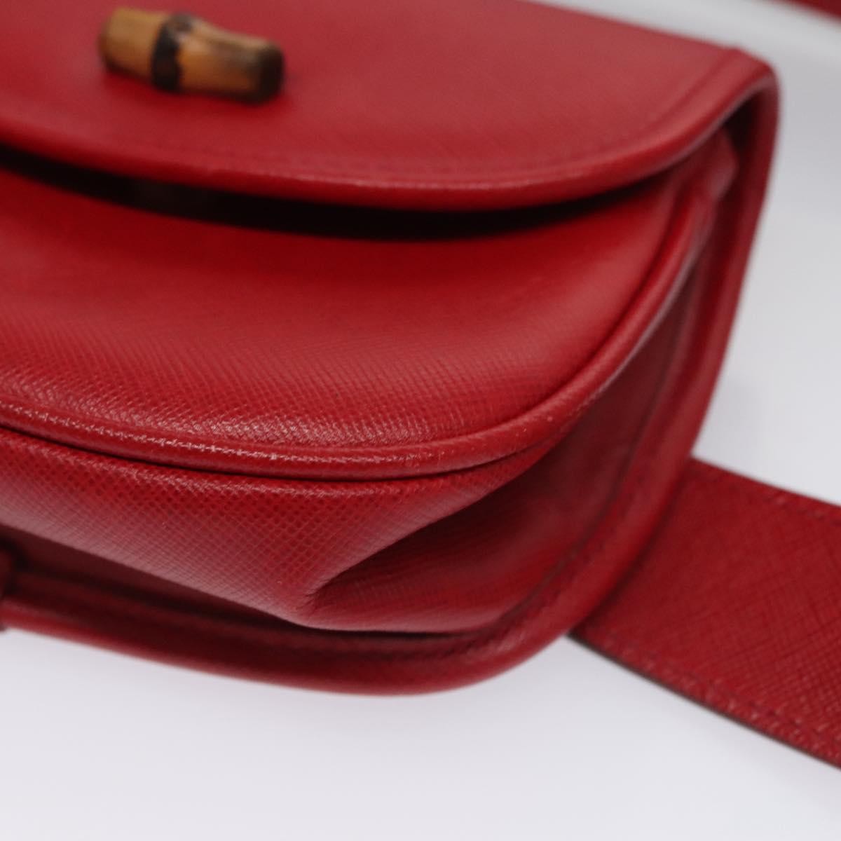 Gucci Bamboo 1947 Belt Bag Leather, RED, LEATHER, Clutche & pouche