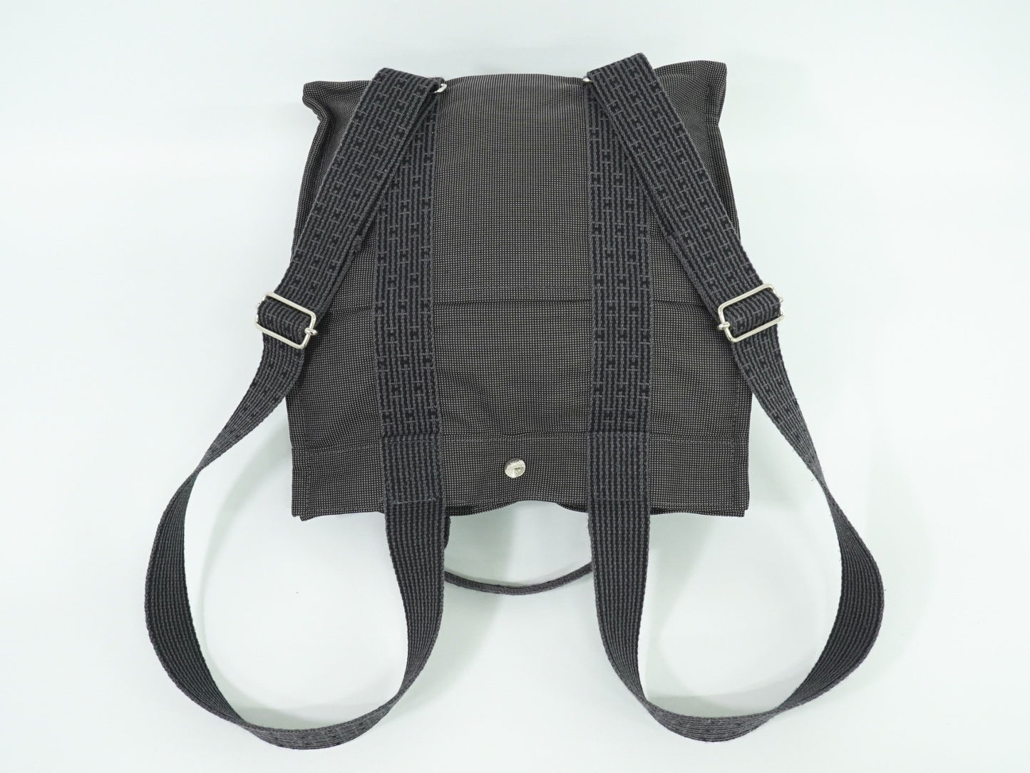 Hermes Herline Backpack Canvas, GRAY, CANVAS, Backpack