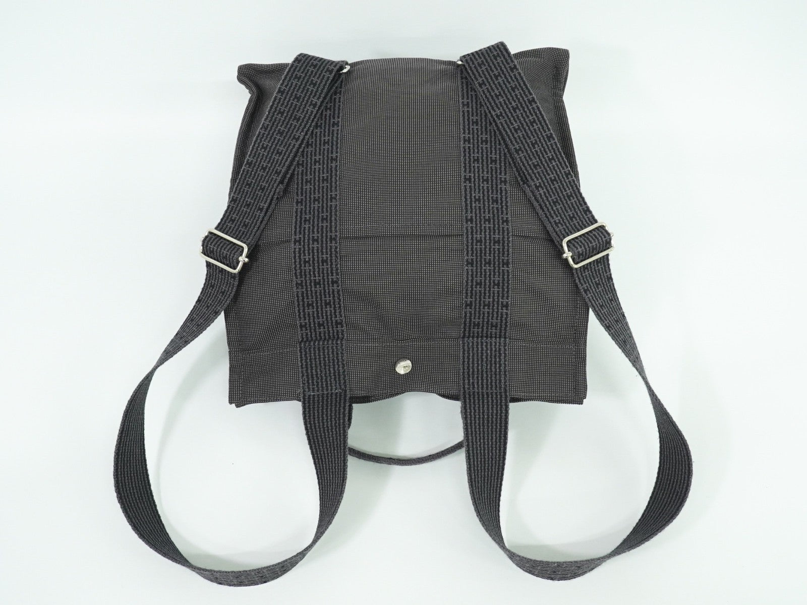 Hermes Herline Backpack Canvas, GRAY, CANVAS, Backpack