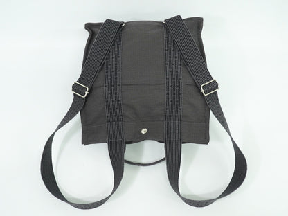 Hermes Herline Backpack Canvas, GRAY, CANVAS, Backpack