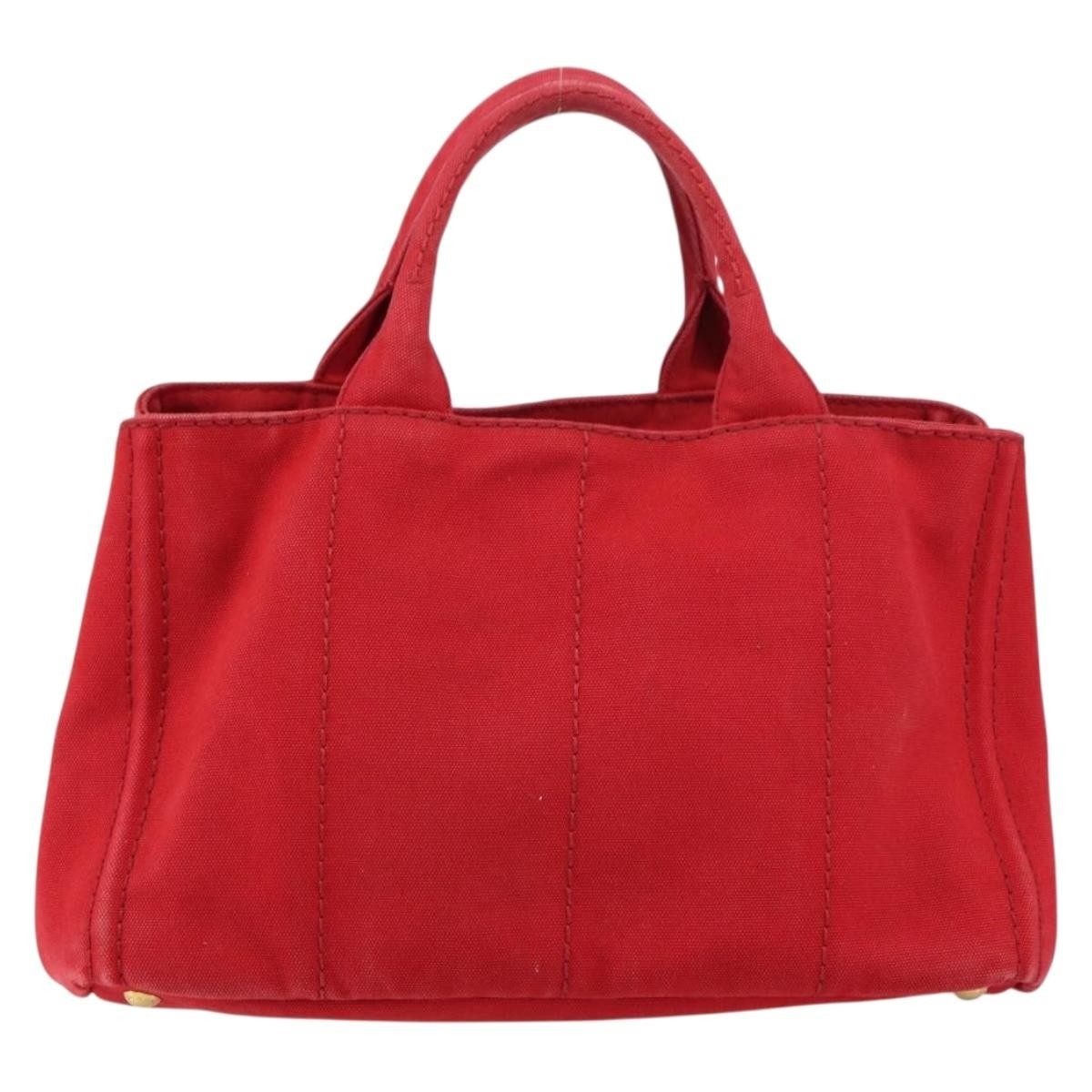 Prada Canapa Tote Canvas, RED, CANVAS, Tote bag
