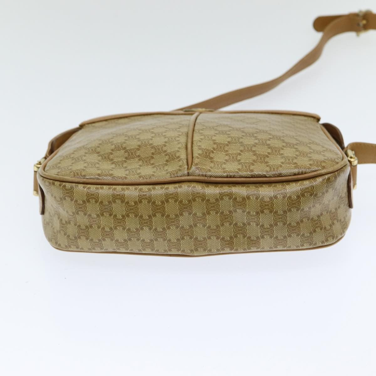 Celine Macadam Shoulder Bag Canvas, BEIGE, CANVAS, Shoulder bag