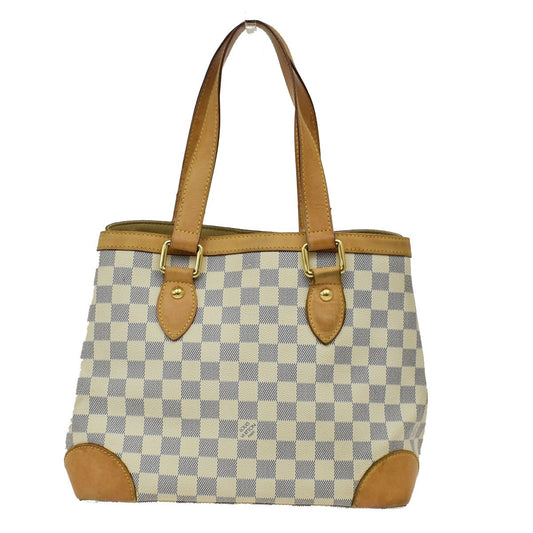 Louis Vuitton Hampstead Handbag Damier, WHITE, CANVAS, Shoulder bag