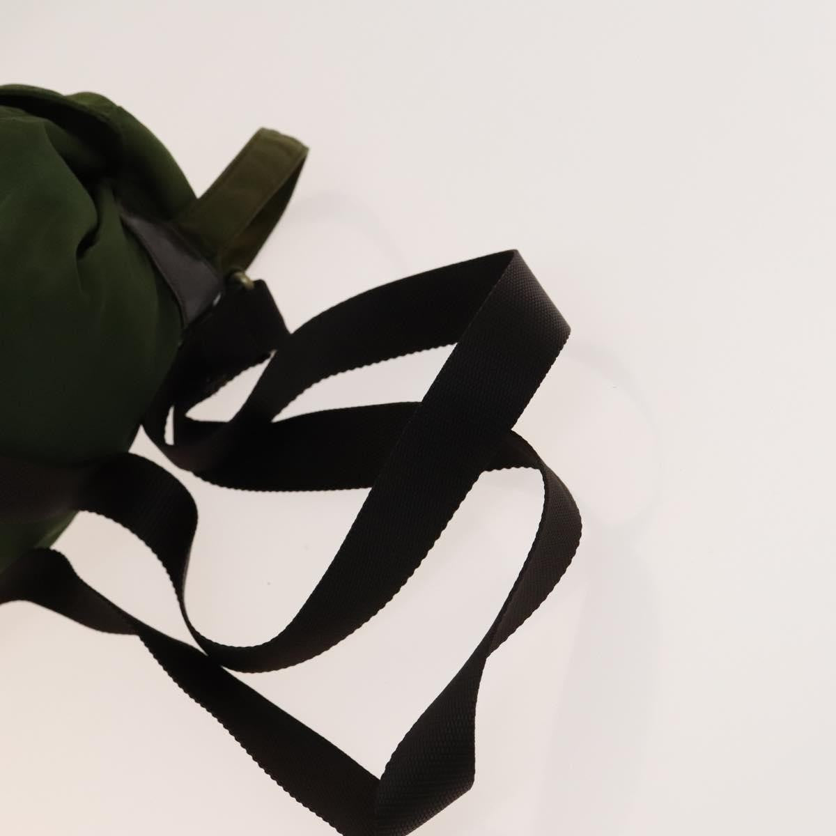 Prada Vela Double Front Pocket Backpack Tessuto with Saffiano Leather, KHAKI, NYLON, Backpack