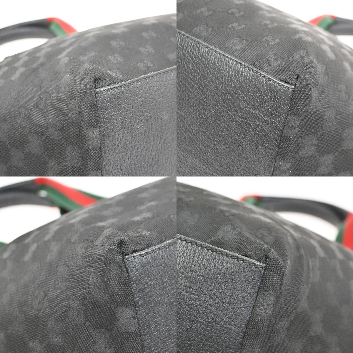 Gucci Web Zip Tote GG Nylon, BLACK, NYLON, Shoulder bag