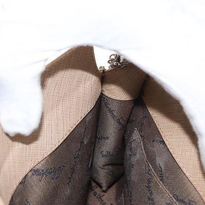 Salvatore Ferragamo Gancini Shoulder Bag Leather, BEIGE, LEATHER, Shoulder bag