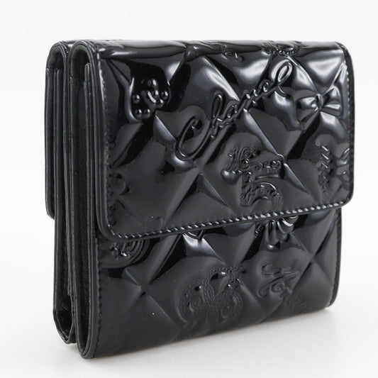 Chanel Bi-Fold Wallet Quilted Patent, BLACK, PATENT_LEATHER, Wallets