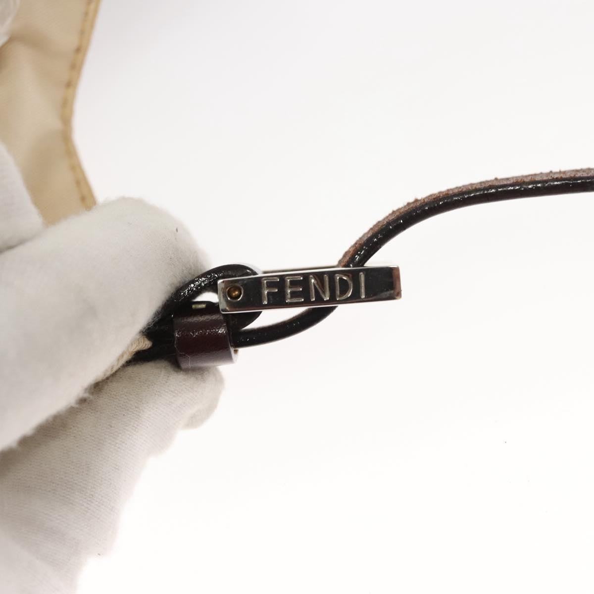 Fendi Vintage FF Buckle Shoulder Bag Canvas, WHITE, CANVAS, Shoulder bag