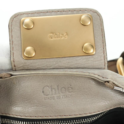 Chloe Paddington Lock Handbag Leather, Beige, Leather, Handbag