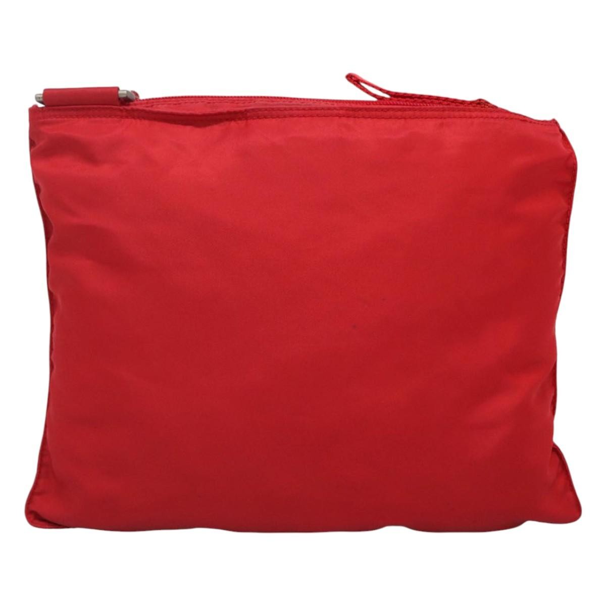 Prada Flat Messenger Bag Tessuto, Red, Nylon, Shoulder Bag