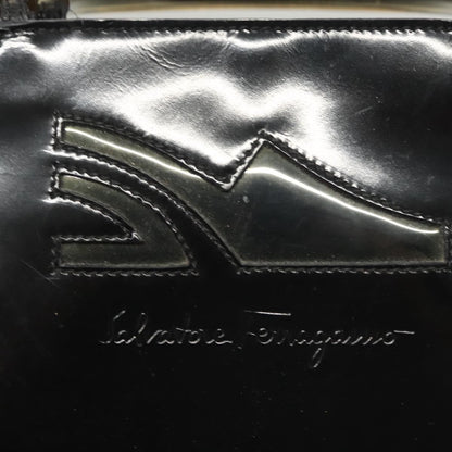 Salvatore Ferragamo Shopper Tote Patent Leather, BLACK, PATENT_LEATHER, Tote bag