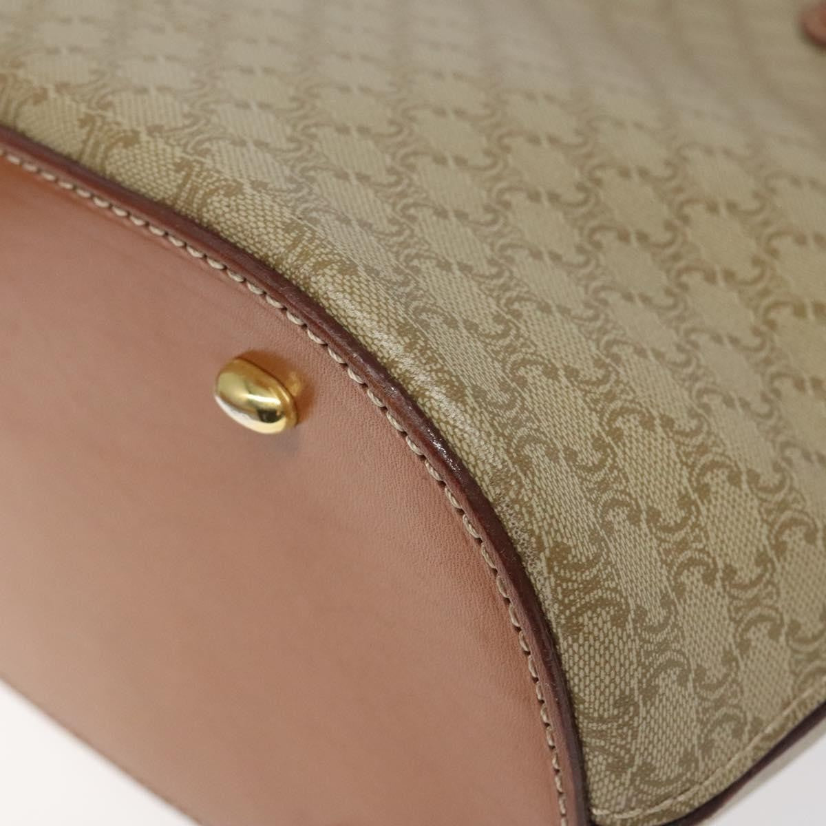 Celine Vintage Macadam Handbag Canvas and Leather, Beige, Canvas, Handbag