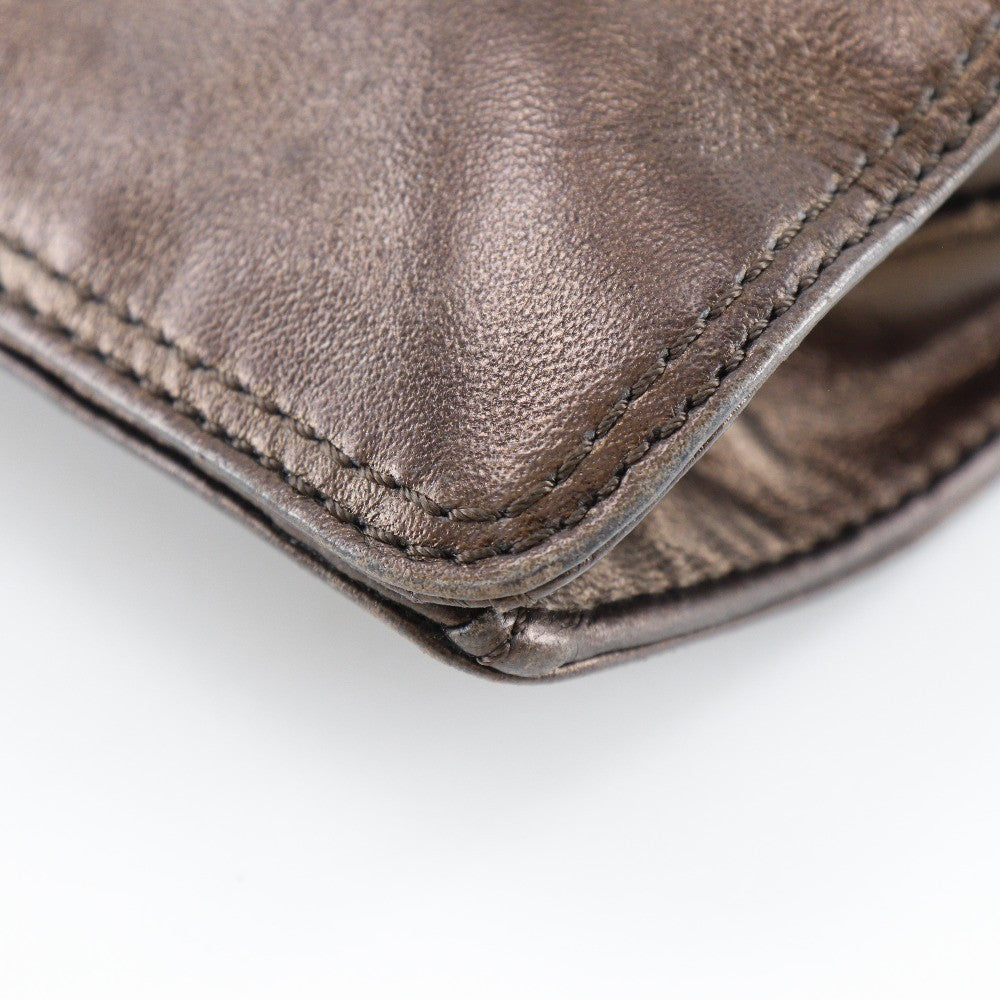 Chanel Vintage Shoulder Bag Leather, BROWN, LEATHER, Shoulder bag